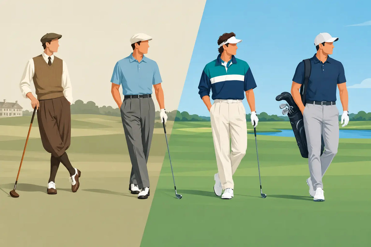 Men's Golf Fashion Evolution, Then and Now