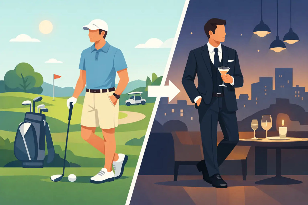 From Course to Dinner Outfit Example for Men